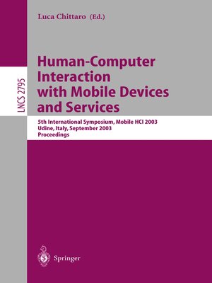 cover image of Human-Computer Interaction with Mobile Devices and Services